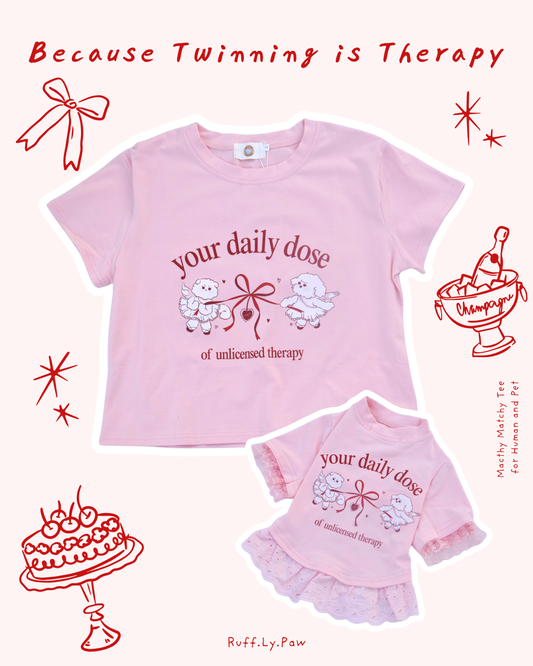 Matching T-shirt Daily Dose - Pink Matching Tee (Human + Pup)