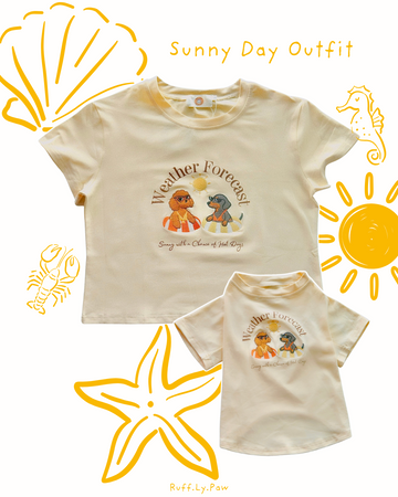 Matching T-shirt Weather Forecast Light Yellow Matching Tee (Human + Pup)
