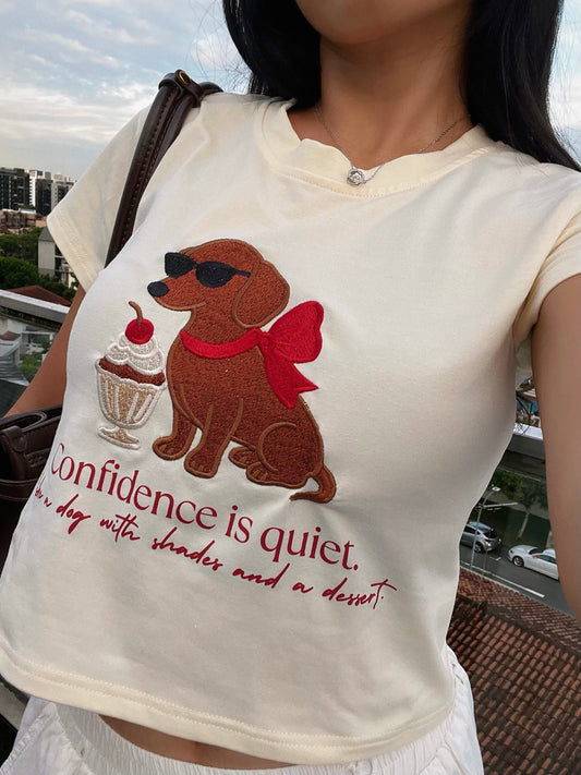 Matching T-shirt Confidence is quiet Cream Matching Tee (Human + Pup)
