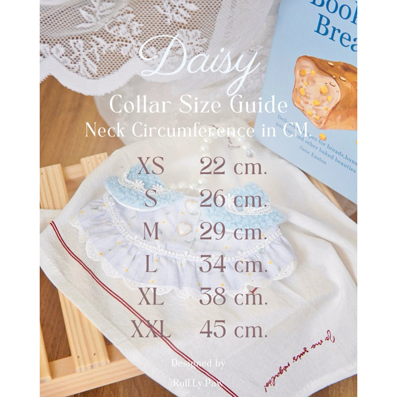 Daisy - New Fluffy Collar by Ruff.Ly.Paw คอลล่าสีฟ้าปกนุ่มนิ่มพร้อมหมวกปลายแหลม