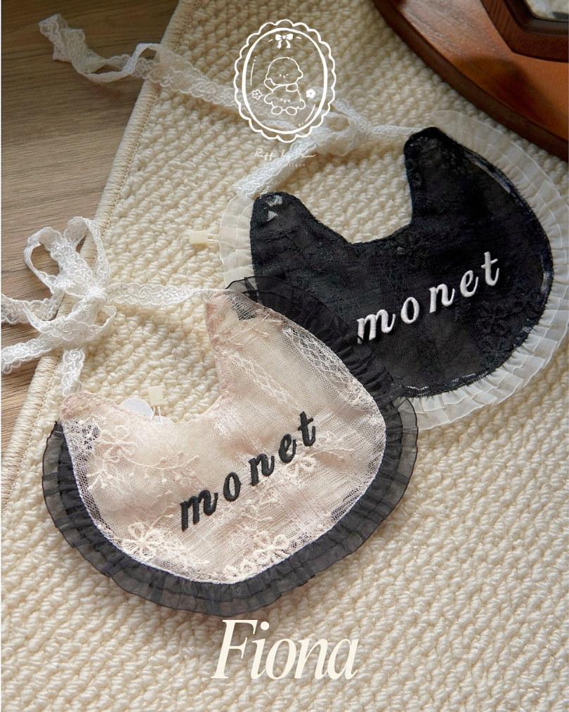 Fiona Personalized Lace Scallop Pet Bib (Limited Pieces)