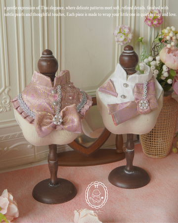 Sirin Pearl — Thai-Inspired Luxury Dog Outfit with Pearl & Lace Details