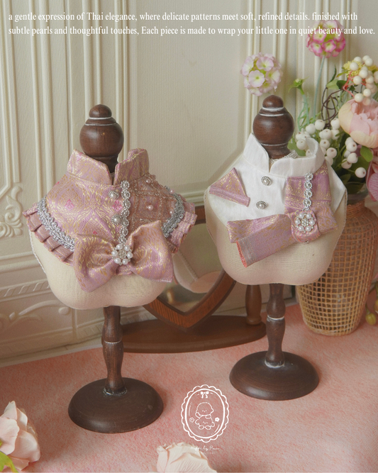 Sirin Pearl — Thai-Inspired Luxury Dog Outfit with Pearl & Lace Details