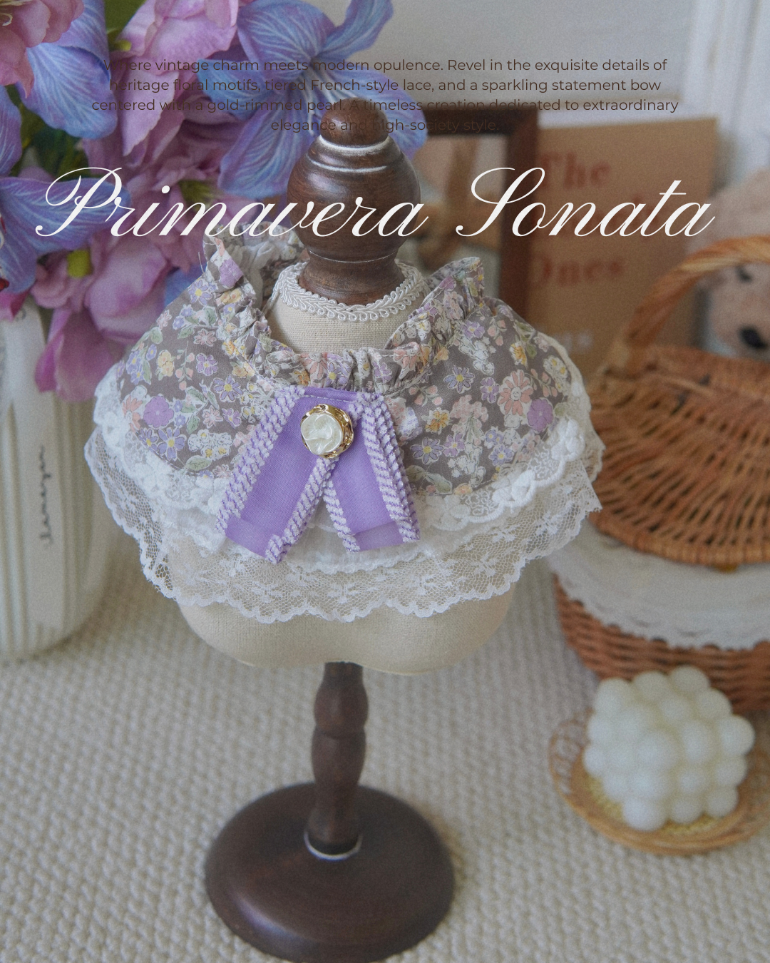 Primavera Sonata Collar | Luxury Floral Vintage Pet Scarf