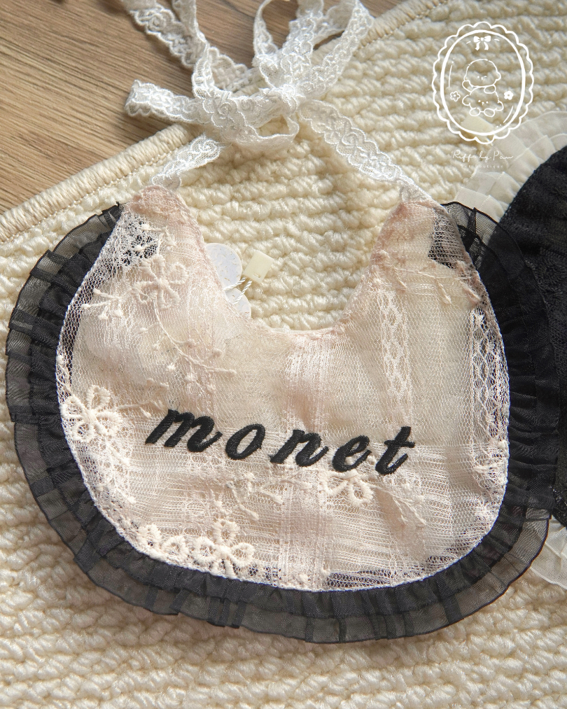 Fiona Personalized Lace Scallop Pet Bib (Limited Pieces)