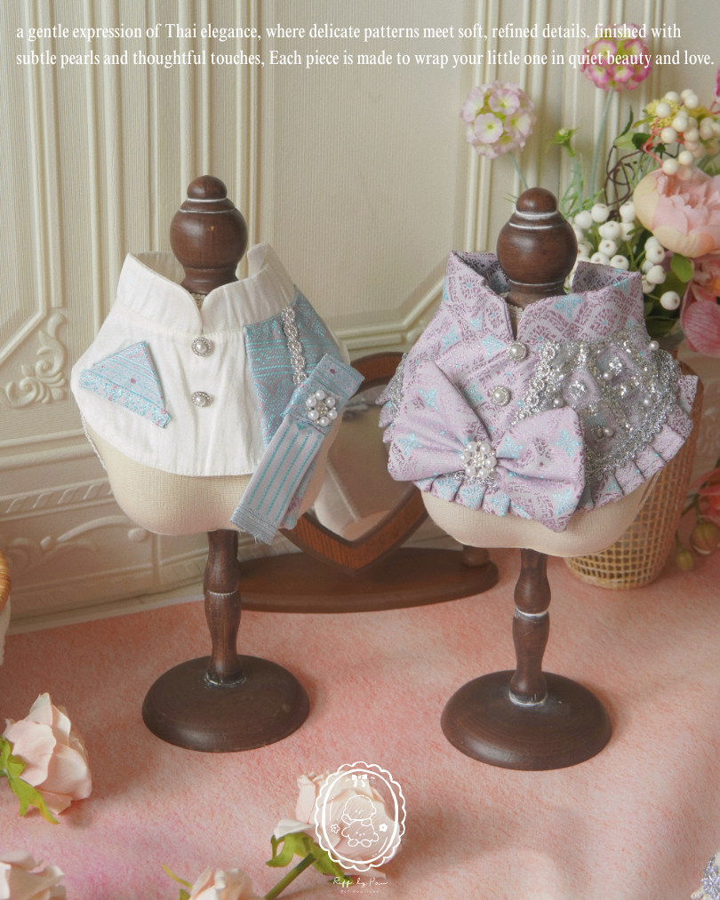 Sirin Pearl — Thai-Inspired Luxury Dog Outfit with Pearl & Lace Details