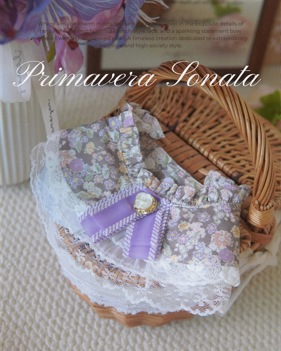 Primavera Sonata Collar | Luxury Floral Vintage Pet Scarf