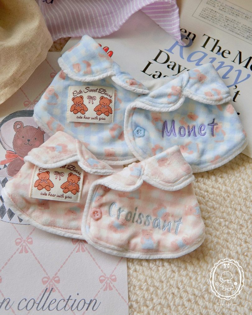 Cloudy Bear Pyjamas: Ultra-Soft Velvet Pet Sleepwear with Artistic Embroidery