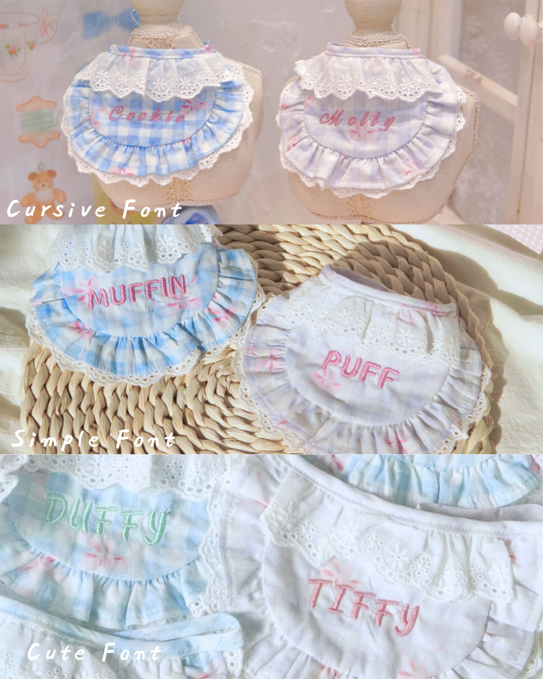 Molly – Custom Name Embroidery Pet Bib