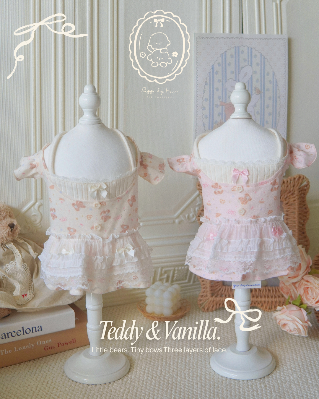 Teddy & Vanilla Pointelle Ruffle Dress