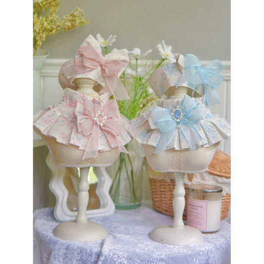 Evelyn Pleated Collar with matching Beret คอลล่าเจ้าหญิงทรงจีบรอบแต่งริบบิ้นพร้อมหมวก