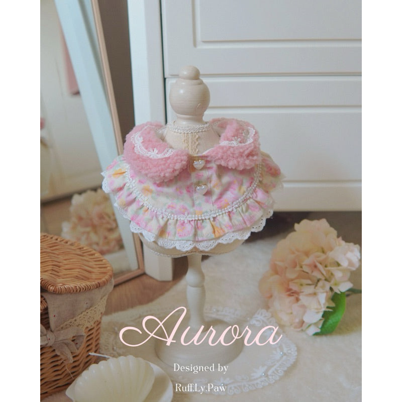 Aurora Set ชุดสัตว์เลี้ยงปกfluffyพร้อมหมวกปลายแหลมสุขน่ารัก
