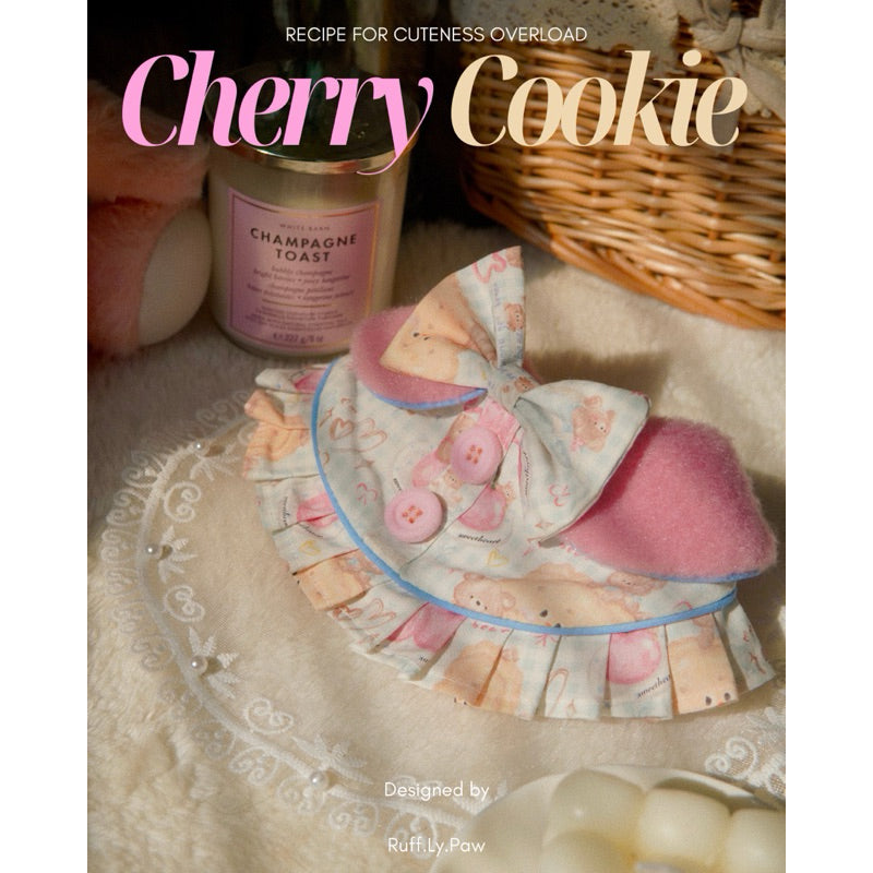 Cherry Cookie ชุดสัตว์เลี้ยงลายเชอร์รี่คุ้กกี้กระโปรงจีบ