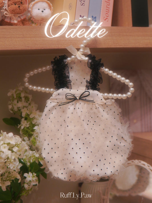 Odette – Dreamy Lace & Polka Dots Dress and Hat for Pet