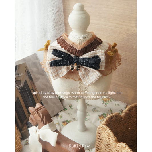 Estella – Velvet Bow Pleated Collar