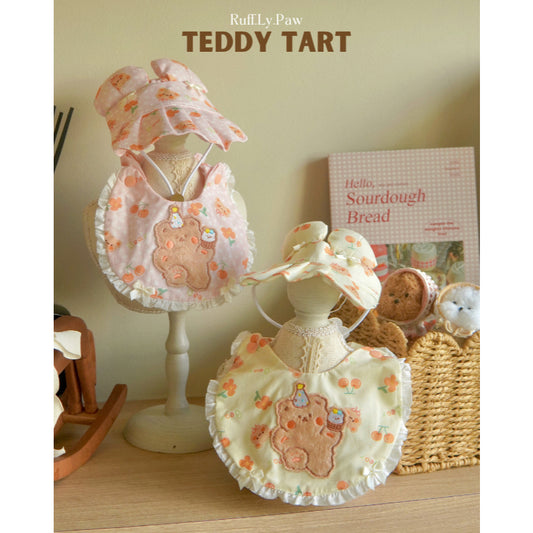 Teddy Tart Fluffy Pet Bib and Bear Hat