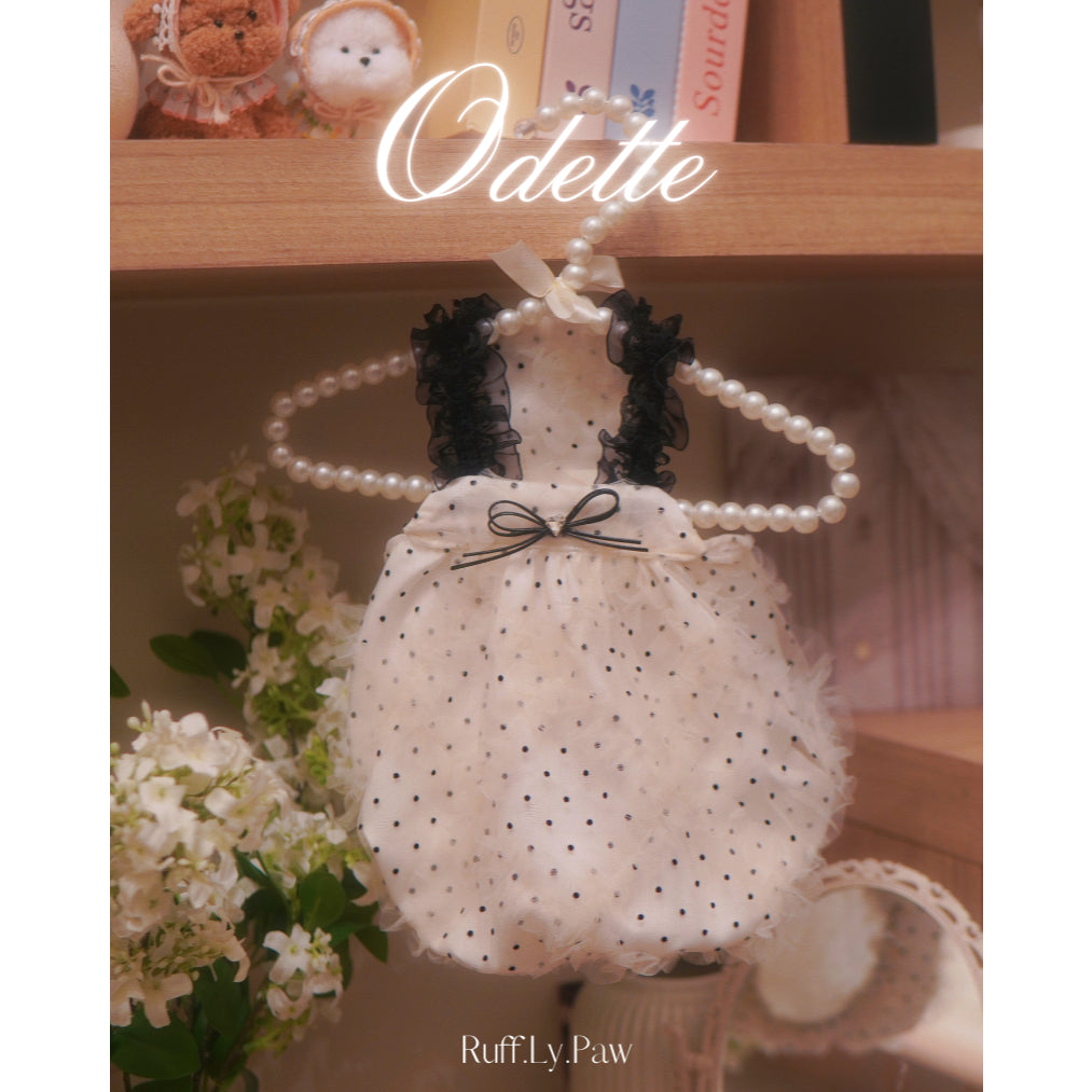 Odette – Dreamy Lace & Polka Dots Dress and Hat for Pet